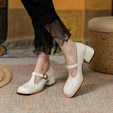 Advbridge New Spring Full Leather Shoes LEISURE Square Toe High Heel Pumps Slip-On Women Shoes Shoes Woman Zapatos De Mujer Buckle