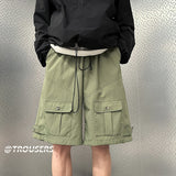 Advbridge Summer Shorts Men Fashion Retro Pocket Shorts Men Japanese Streetwear Hip-hop Loose Straight Shorts Mens Cargo Pants M-3XL