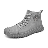 Advbridge Leather Man Ankle Boots Classic Comfy Men's Sneakers Soft Handmade Men Casual Shoes Lace-up Solid Non-slip Male Motorcycle Boots