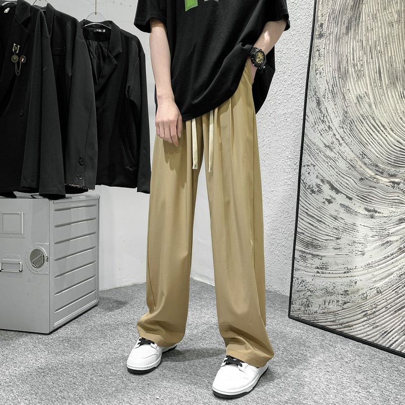 Advbridge Men Ice Silk Sweatpants Men's Sports Casual Male All-match Tracksuit Bottoms Man Mopping Trousers Sportswear Jogging Pants