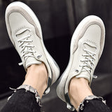 Advbridge Genuine Leather Men Sneakers Youth Teenage Skateboard Shoes Luxury Brand Vulcanize Shoes Outdoor Casual Shoes Leisure Walk Flat