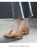 Advbridge Fashion New First Layer Cowhide Leather Single Shoes Autumn Mid-heel Comfortable and Elegant Leather Shoes Ladies Loafers