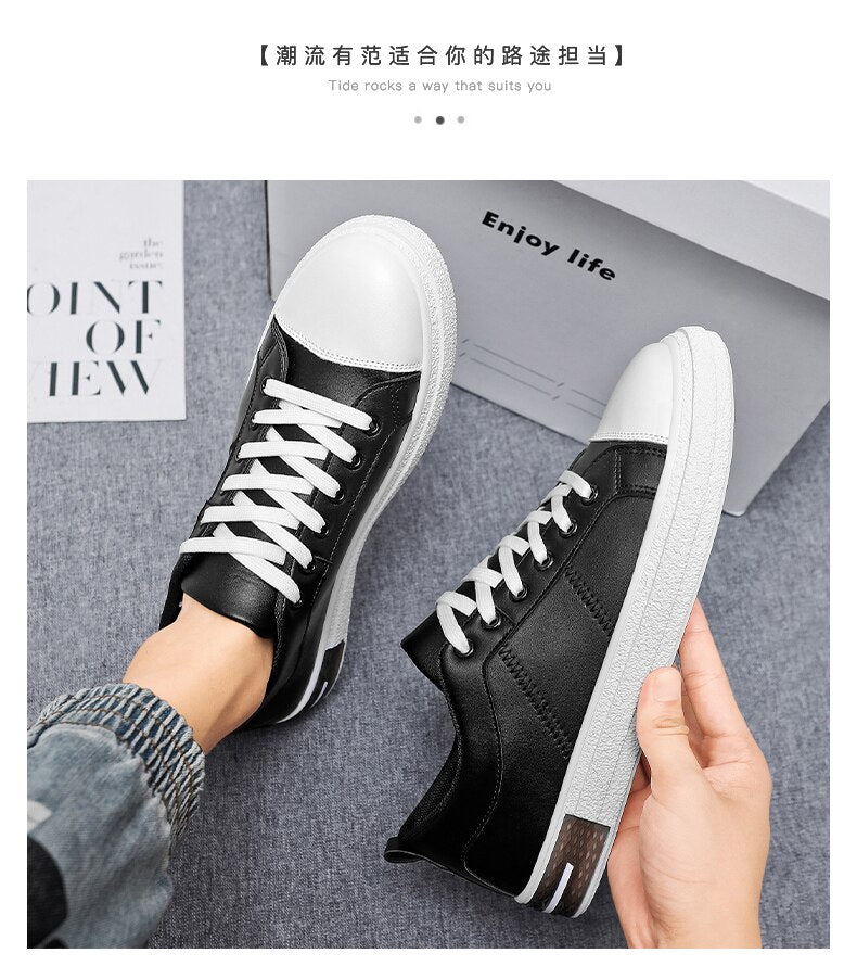 Advbridge New Casual Shoes for Men Sneaker Shoes Fashion All-match Men Vulcanized Shoes High Quality PU Leather Walking Zapatos De Hombre