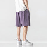Advbridge Mens Shorts Summer Cargo Solid Color Shorts Fashion Knee Length Drawstring Men Shorts Cotton Work Bermudas Plus Size 2023 E48