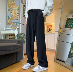 Advbridge New Men Suit Pants Solid Full Baggy Wide Leg Trousers Straight mop pants Bottoms Streetwear Oversize Unisex Casual Pants