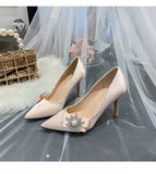 Advbridge Plus Size 41 42 43 Womans Pumps 2023 Woman Wedding Shoes Bride 7cm Thin High Heels Womans Office Shoes Female Party Heeled Shoes