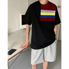 Advbridge 2023 Men's Summer Casual Short Sleeves Knitted T-Shirts Male Slim Fit Round Collar Leisure Contrast T-shirt Fashion Tees E151