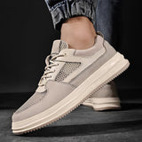 Advbridge Lace-Up Man Genuine Leather Shoes Comfortable Mens Sneakers High Quality Casual Shoes Men Hollow Out Stylish Walking Shoes