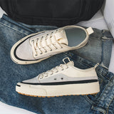Advbridge Fashion Men Canvas Shoes Youth Teenage Man Casual Shoes Breathable Sneakers Color Matching Mens Flats Versatile Vulcanize Shoes