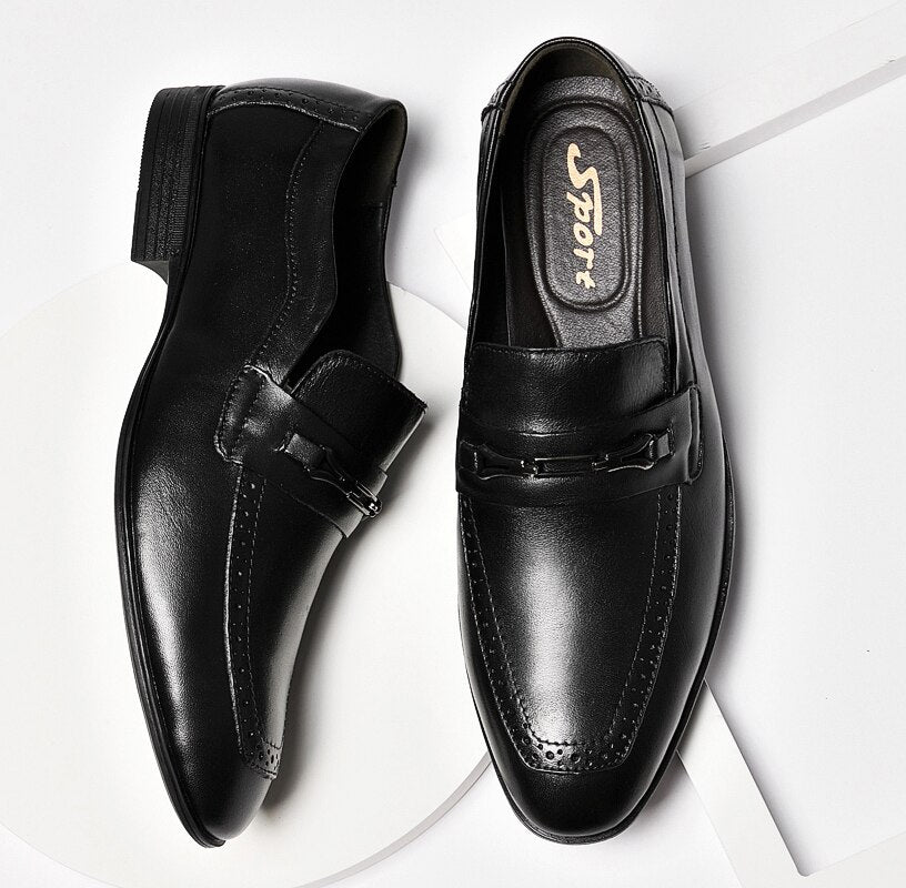 Advbridge Men Brogue British Oxford Dress Shoes Big Size 49 Male Gentleman Leather Footwear Flats Men Loafers Vintage Genuine High Quality