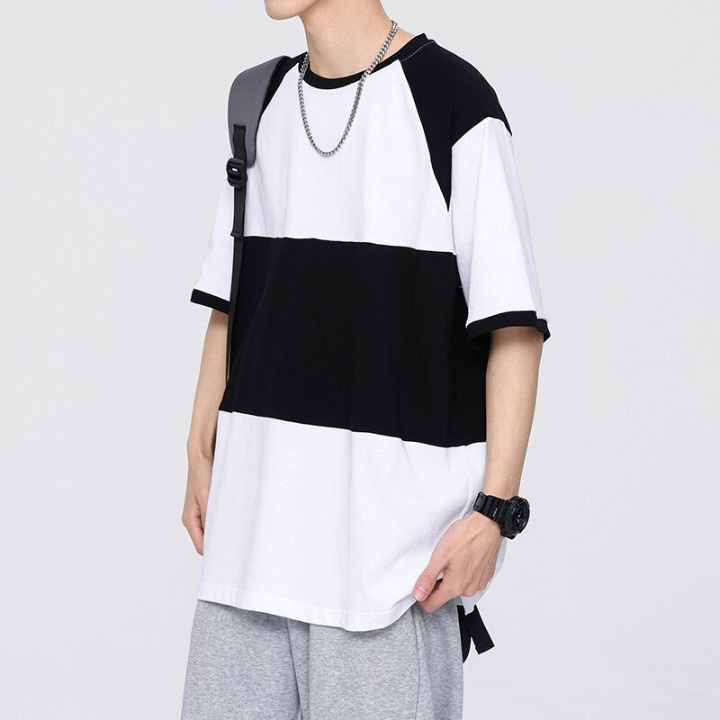 Advbridge Hip Hop T-Shirt Loose Sports Streetwear Fashion Oversized 3XL T Shirt Striped 2023 Summer Short Sleeves Top Tees Tshirt
