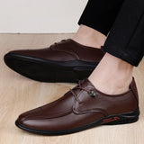 Advbridge Fashion Mens Oxfords Shoes Lightweight Men Casual Shoes Genuine Leather Handmade Men Business Shoes All-match Male Shoes