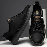 Advbridge Hollow Out Men Casual Shoes Genuine Leather Sneakers Breathable Lace Up Footwear Comfort Man Skate Shoes Outdoor Vulcanize Shoes