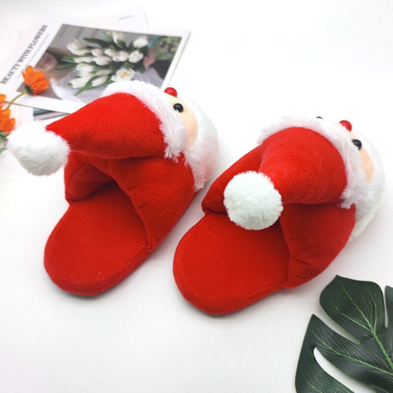 Advbridge Women Winter Slippers Indoor Home Cute Christmas Shoes Warm Plush Soft Sole Female Male House Floor Slides Couples Furry Slipper