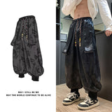 Advbridge Summer Thin Ice Silk Pants with Dragon Print Pants Hiphop Cool sweatpants women 2023 new high quality baggy streetwear