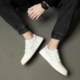 Advbridge Men's Genuine Leather Casual Shoes Handmade Outdoor Skateboard Sneakers Shoes Luxury Brand White Men Shoes Fashion Loafers