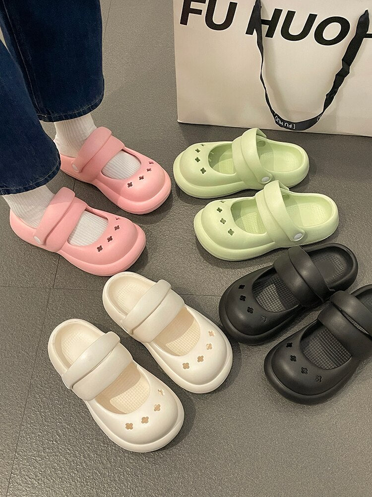 Advbridge Female Shoes Slippers Flat Luxury Slides Platform Med 2023 Designer Summer Rome Basic PU Med Flat Shoes Female Slippers Women Su