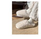 Advbridge Japanese Simple Solid Color House Slippers For Women Girls Cute Fluffy Winter Warm Home Slippers Woman Fur Shoes
