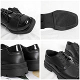 Advbridge Men Genuine Leather Derby Shoes Vintage Square Toe Male Platform Dress Shoes Black Business Footwear Wedding Shoes