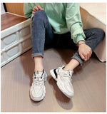 Advbridge Sneakers for Women Spring Autumn Mesh Shoes Female Casual Lace-up Flats Ladies Chunky Sports Shoes Fashion Vulcanized Shoes