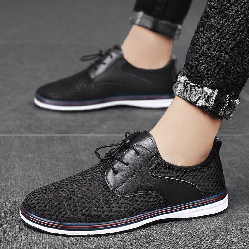 Advbridge Summer Mens Casual shoes Fashion Hollow Out Breathable Business Shoes low top Outdoor Flats Comfy Walking Sneakers Mocassin