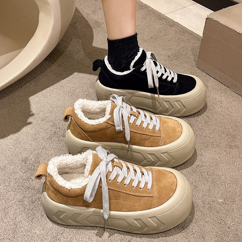 Advbridge Women All-Match Korean Shoes Autumn Shallow Mouth Casual Female Sneakers Round Toe Flats Clogs Platform New  Fall Winter Dre