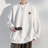 Advbridge Jacquard Men's Hoodies long-sleeved T-shirt Solid Color Loose Sweatshirt Casual Couple Basic New Soft senior Bottoming shirt Top