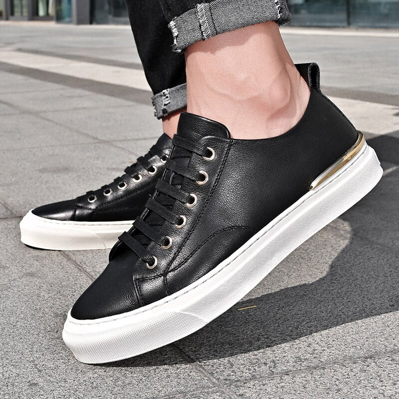 Advbridge Luxury White Men's Casual shoes High Quality Lace-up outdoor flats Genuine Leather man Sneakers Brand Black Designers Footwear