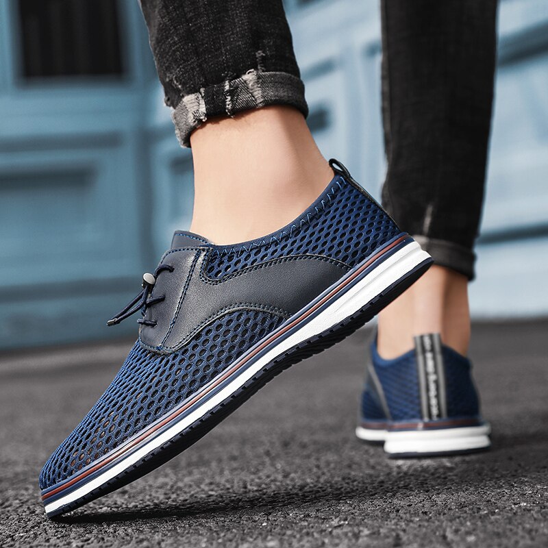 Advbridge Summer Mens Casual shoes Fashion Hollow Out Breathable Business Shoes low top Outdoor Flats Comfy Walking Sneakers Mocassin