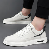 Advbridge Leather All-match Mens Sneakers Non-Slip Skate Shoes Men Men New Arrival Casual Shoes Male Lace-Up Comfortable Driving Shoe