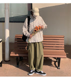 Advbridge Men's High Quality Loose Retro Casual Pants Cargo Streetwear Salopettes Jumpsuit Rompers Fashion 3 Color Trousers S-2XL