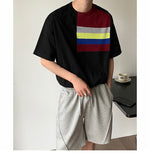 Advbridge 2023 Men's Summer Casual Short Sleeves Knitted T-Shirts Male Slim Fit Round Collar Leisure Contrast T-shirt Fashion Tees E151