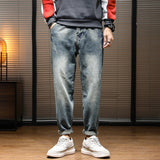 Advbridge Jeans For Men Harem Pants Wide Leg Loose Fit Retro Blue Baggy Jeans Man Pockets Designer Streetwear Men's Clothing Full Length