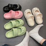 Advbridge Flat Shoes Female Low Summer Clogs Woman Slippers Casual Pantofle Slides String Bead Platform Cover Toe Beach Luxury 2023 Soft P