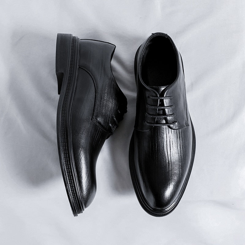 Advbridge Mens Shoes Leather Outdoor Men Casual Business Oxford Shoes Fashion Style Lace Up  Dress Shoes Casual Flats Shoes Size 38-44