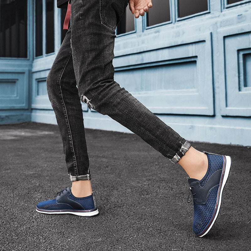 Advbridge Summer Mens Casual shoes Fashion Hollow Out Breathable Business Shoes low top Outdoor Flats Comfy Walking Sneakers Mocassin