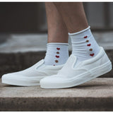 Advbridge White Slip-on Shoes Unisex Convenience Wearing Casual Shoes Suede Sale