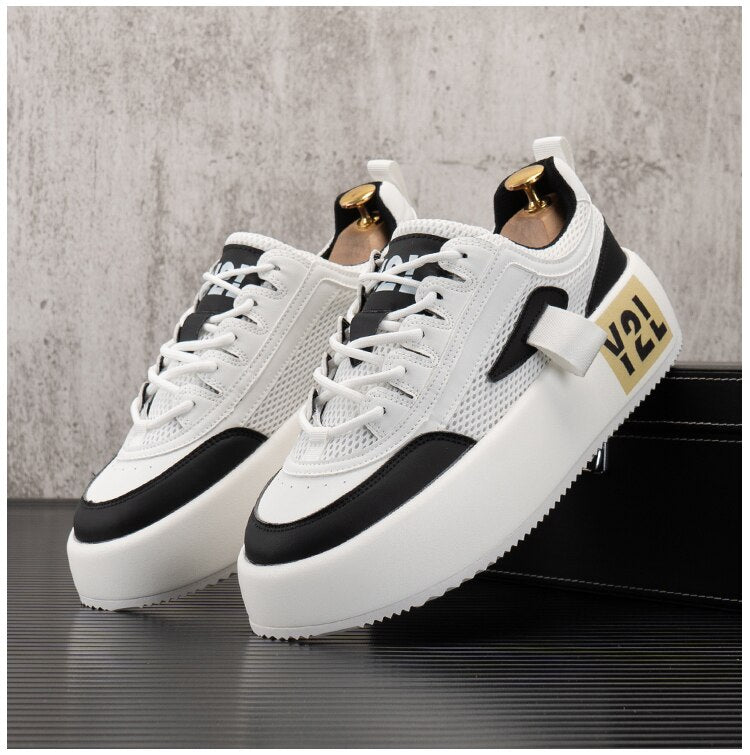 Advbridge Breathable Leather Men Casual Shoes Hip Hop sports shoes Height Increasing shoes Zapatillas Hombre