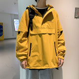 Advbridge Men Bomber Jacket Mulit Pocket Cargo Jackets Steetwear 2021 Spring Hip Hop Windbreaker Coats Korean Fashion Hooded Coat