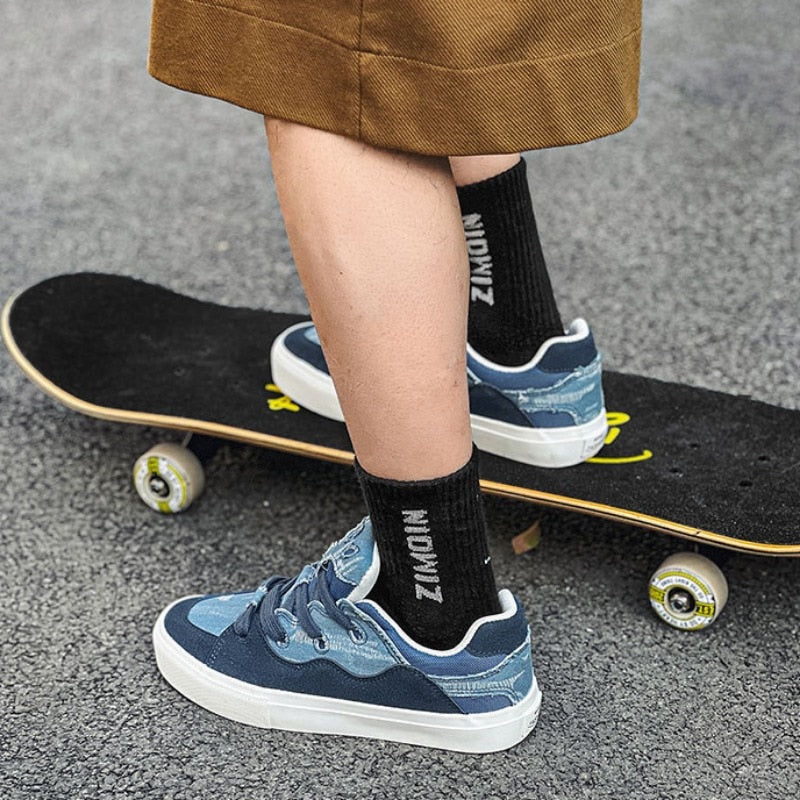 Advbridge Vintage Denim Blue Mens Sneakers Patchwork New Fashion Designer Women Casual Skate Shoes Sports Bread Niche Comfortable Footwear