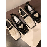 Advbridge Genuine Cow Leather Japanese Jk Girls Lady Retro Mary Jane Lolita Shoes Women's Sweet Cool Lolita Single Shoes Square Head