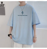 Advbridge Lone astronaut Printed T-shirts Summer Men Women Fashion Casual Oversize Tshirts Neutral High Street Loose Black Tee Tops