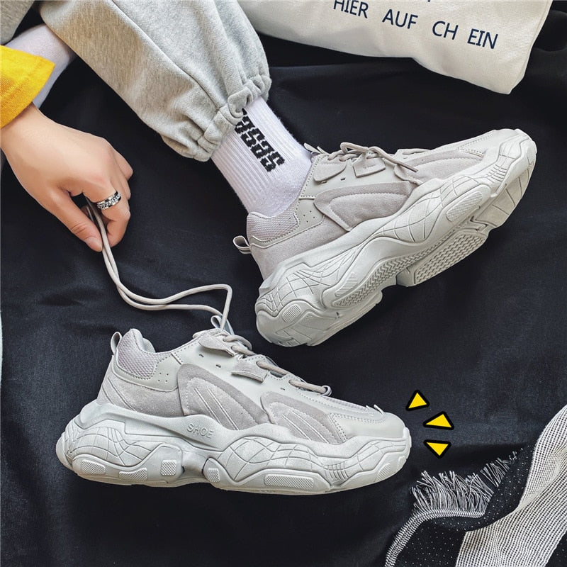 Advbridge Autumn Men Platform Sneakers Mesh Breathable Chunky Shoes Male Trainers Outdoor Lace Up Sports Shoes Walking Footwear