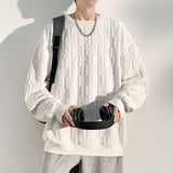 Advbridge Jacquard Men's Hoodies long-sleeved T-shirt Solid Color Loose Sweatshirt Casual Couple Basic New Soft senior Bottoming shirt Top