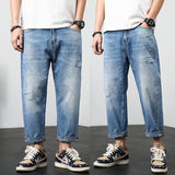 Advbridge Baggy Jeans Wide Leg Men's Jeans Loose Fit 100% Cotton Light Blue Oversize Denim Pants Streetwear Patchwork 2023 New Jeans Male