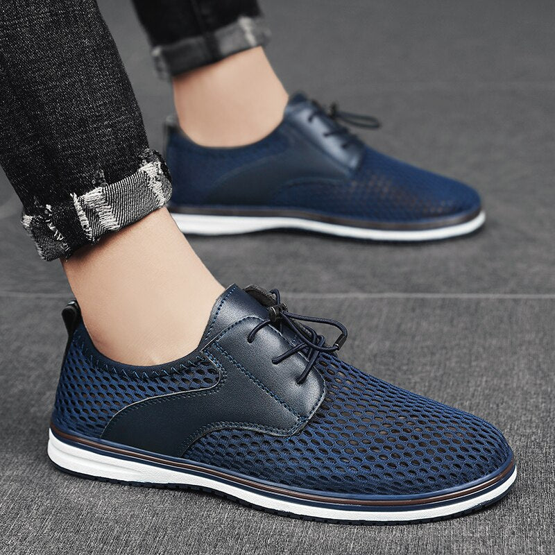 Advbridge Summer Mens Casual shoes Fashion Hollow Out Breathable Business Shoes low top Outdoor Flats Comfy Walking Sneakers Mocassin