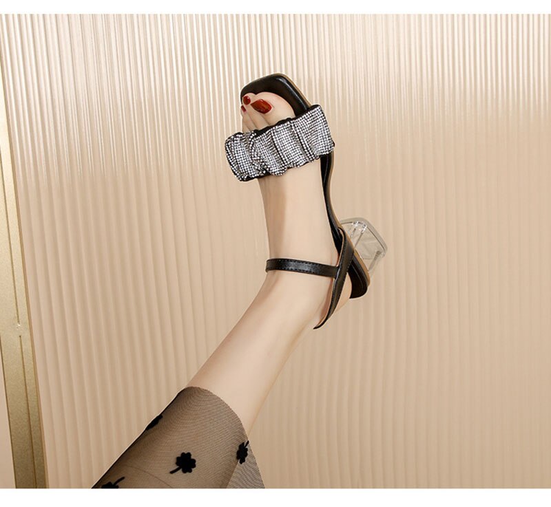 Advbridge Summer Shoes Women High Heels Sandals Fashion Ladies Party Shoes Brand Women Sandals Plus Size 42 Square Heel 4.5cm A4514