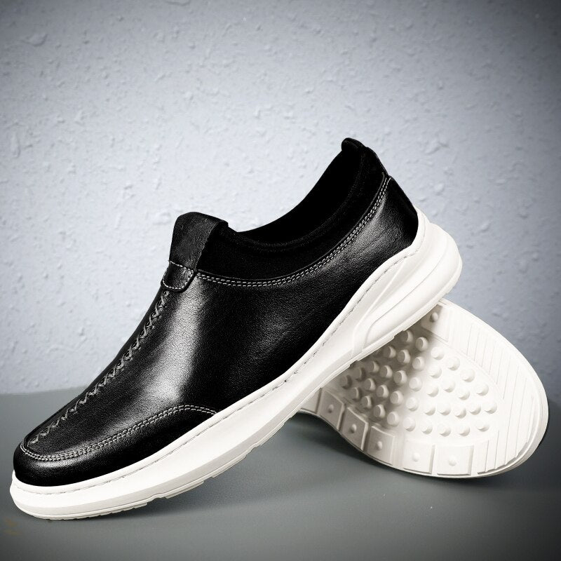 Advbridge men Loafers Genuine Leather Slip On Casual Men Shoes Brand Blue Loafers Man Mocasines Hombre Breathable Flats Male Footwear