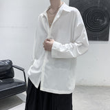Advbridge New Men's Casual Blouse Shirt Solid Loose Tops Long Sleeve Shirts Spring Autumn Summer Casual Handsome Men Shirt 4 Colors