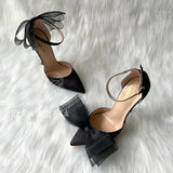 Advbridge new style pink white black satin silk open in the middle ankle strap party evening dress shoes for women 12cm high heel